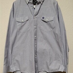 GEORGE STRAIT COLLECTION By WRANGLER Men's SZ M Blue Checkered Shirt